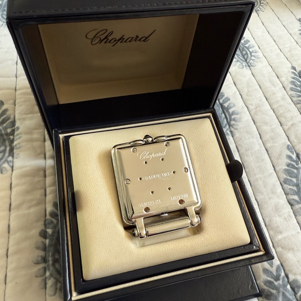 Chopard Silver Square Clock in Display Box - Picture 2 of 4